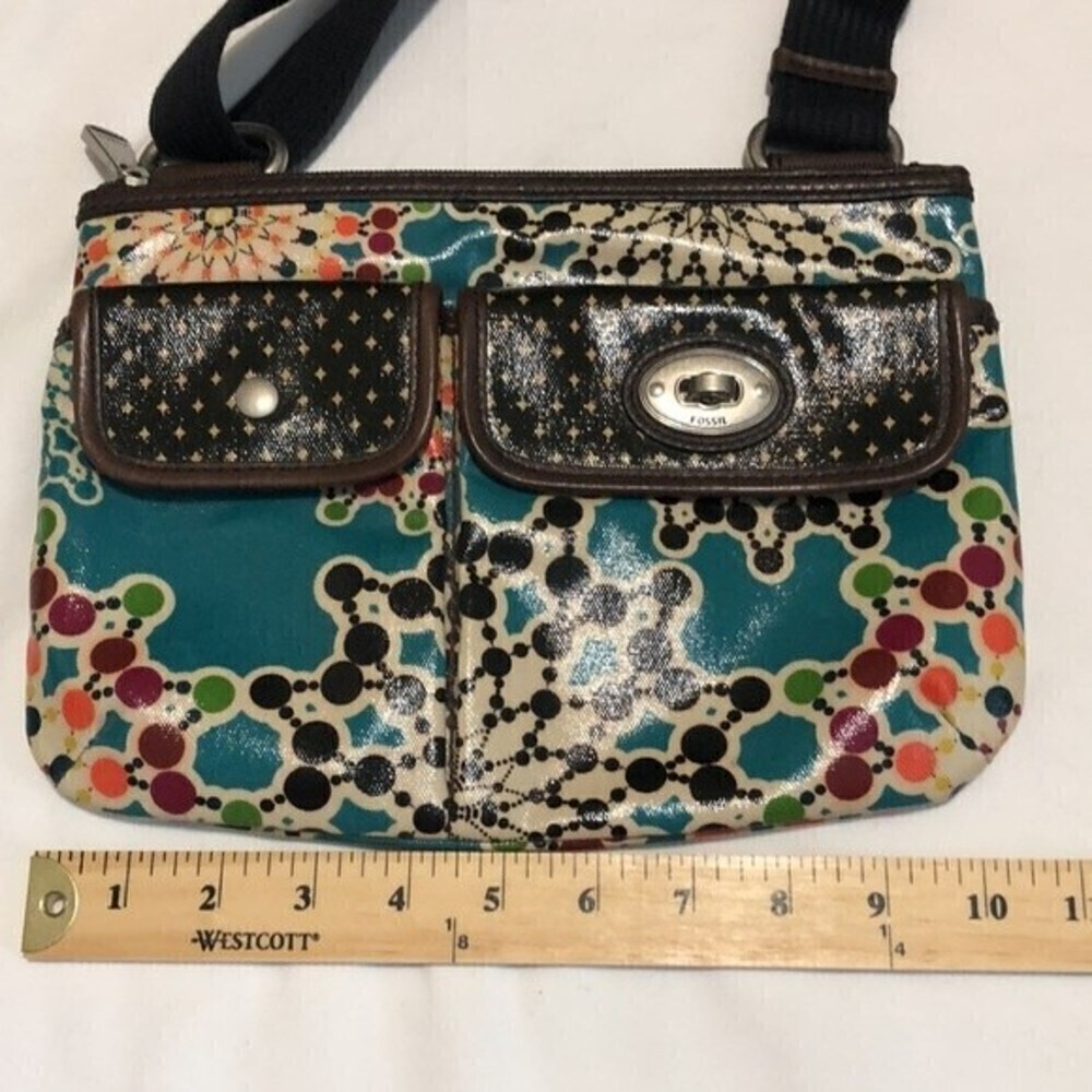 Fossil Key-Per Print Crossbody Shoulder Bag Boho Vibes - Picture 5 of 9